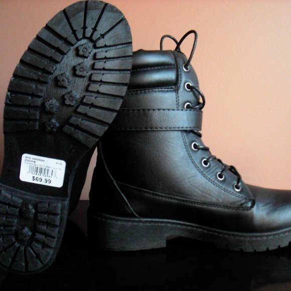NEW Lord & Taylor Wanted womens 6.5 black combat boots grunge cosplay goth punk - Picture 4 of 13